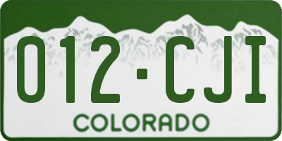 CO license plate 012CJI