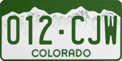 CO license plate 012CJW