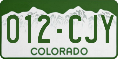 CO license plate 012CJY