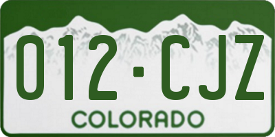 CO license plate 012CJZ