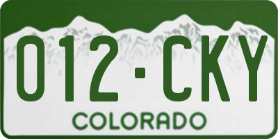 CO license plate 012CKY