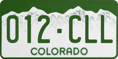 CO license plate 012CLL