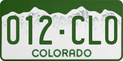 CO license plate 012CLO