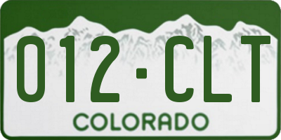 CO license plate 012CLT