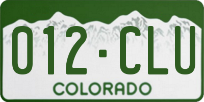 CO license plate 012CLU