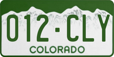 CO license plate 012CLY