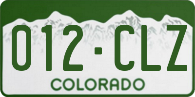 CO license plate 012CLZ