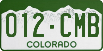 CO license plate 012CMB