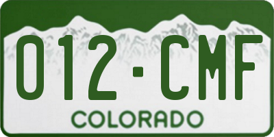 CO license plate 012CMF