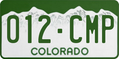CO license plate 012CMP