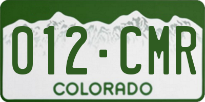 CO license plate 012CMR