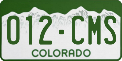 CO license plate 012CMS