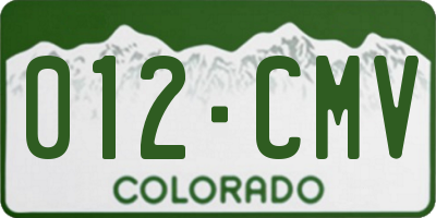 CO license plate 012CMV