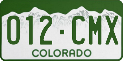 CO license plate 012CMX