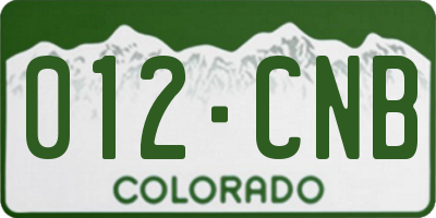 CO license plate 012CNB