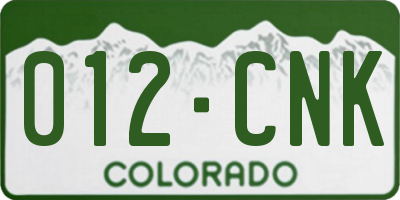 CO license plate 012CNK