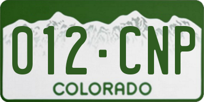 CO license plate 012CNP