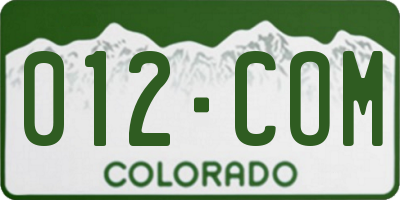 CO license plate 012COM