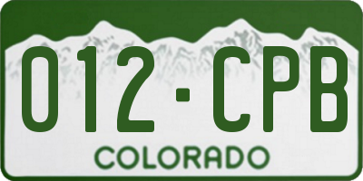 CO license plate 012CPB
