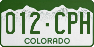 CO license plate 012CPH