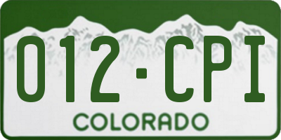 CO license plate 012CPI