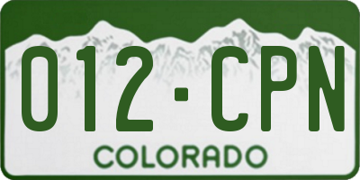 CO license plate 012CPN