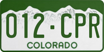 CO license plate 012CPR