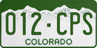 CO license plate 012CPS