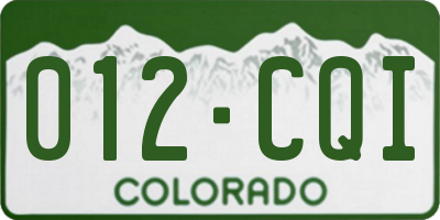 CO license plate 012CQI