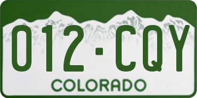 CO license plate 012CQY