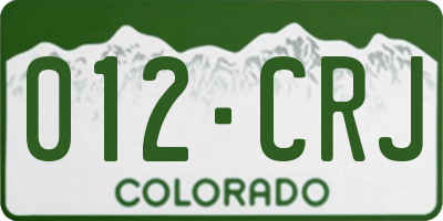 CO license plate 012CRJ