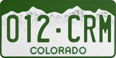 CO license plate 012CRM