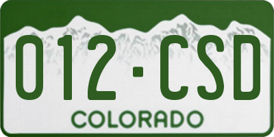 CO license plate 012CSD