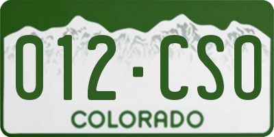 CO license plate 012CSO