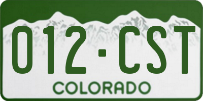 CO license plate 012CST