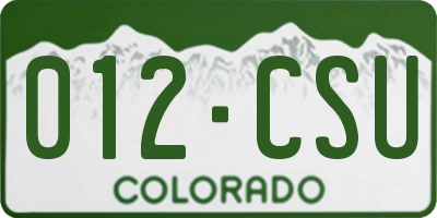 CO license plate 012CSU