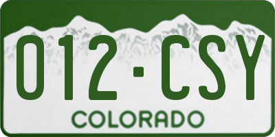 CO license plate 012CSY