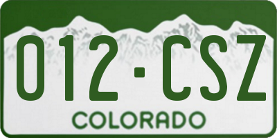 CO license plate 012CSZ
