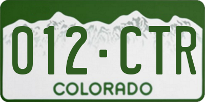CO license plate 012CTR