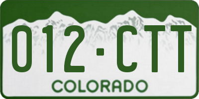 CO license plate 012CTT