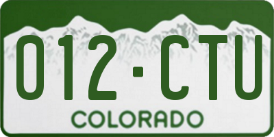 CO license plate 012CTU