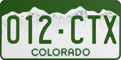 CO license plate 012CTX