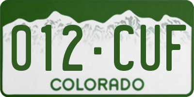 CO license plate 012CUF