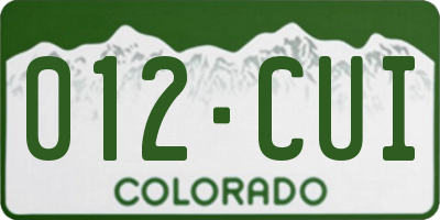 CO license plate 012CUI