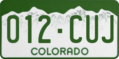 CO license plate 012CUJ
