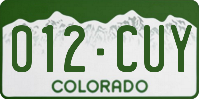 CO license plate 012CUY