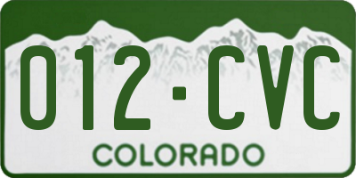 CO license plate 012CVC