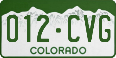 CO license plate 012CVG