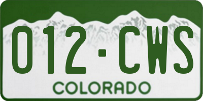 CO license plate 012CWS