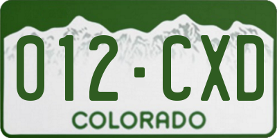 CO license plate 012CXD